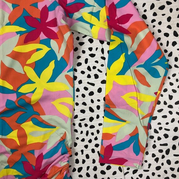 Lands End Multicolored Long Sleeve Adjustable Cover-Up SWIM TUNIC MEDIUM shirt - Picture 6 of 7